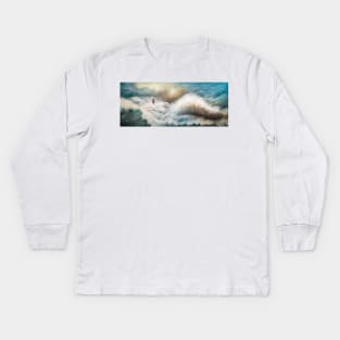 Storm and lighthouse Kids Long Sleeve T-Shirt